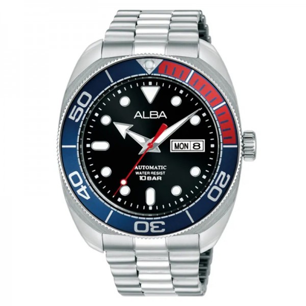 Alba AL4819X1 AL4819 Silver Pepsi Automatic Day Date Baby Turtle Alba AL4819X1 AL4819 Silver Pepsi Automatic Day Date Baby Turtle